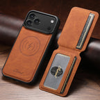 Magnetic Leather Wallet Case for iPhone – Slim & Stylish